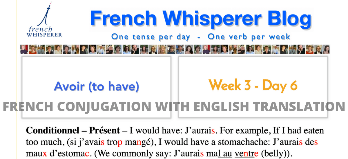 french conjugation with english translation