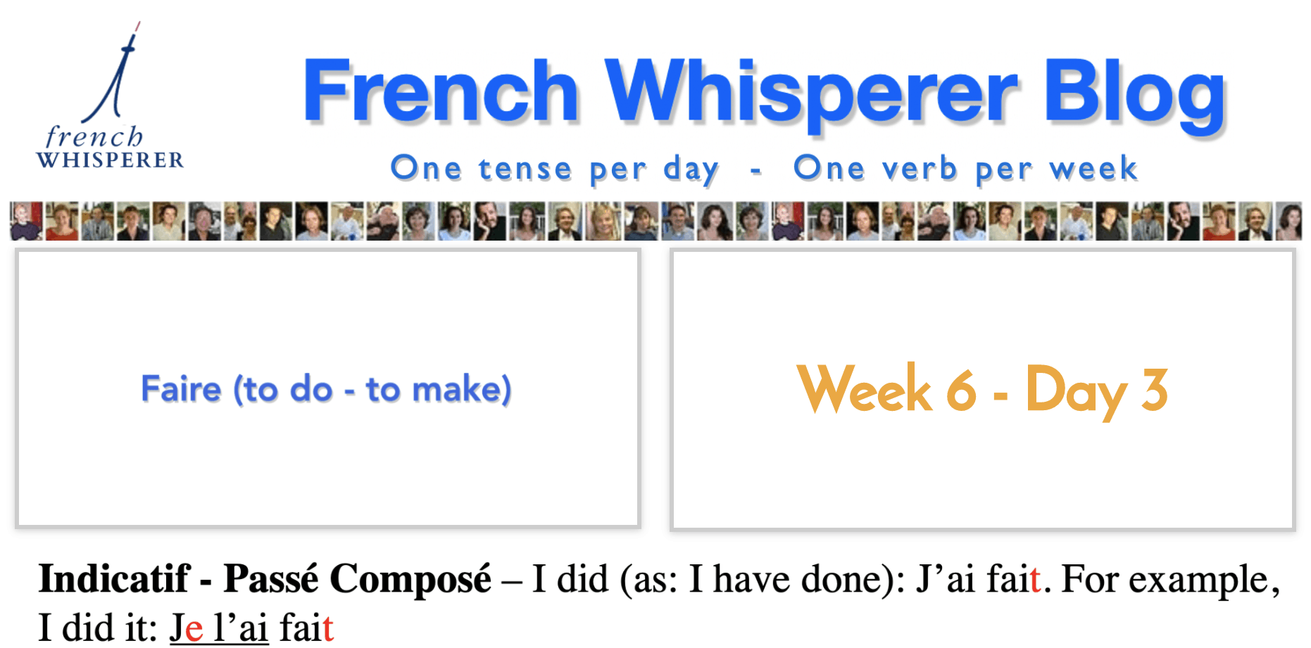 french conjugation passe compose  41 lifechanging weeks  Week6
