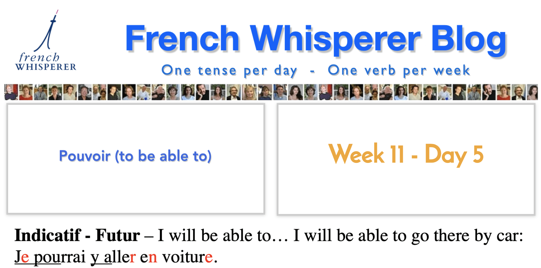 French Conjugation Pouvoir Life Changing Week Week Day